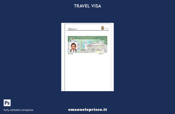 modello di visto di viaggio per l'Ecuador in stile verificato nei formati Word 1